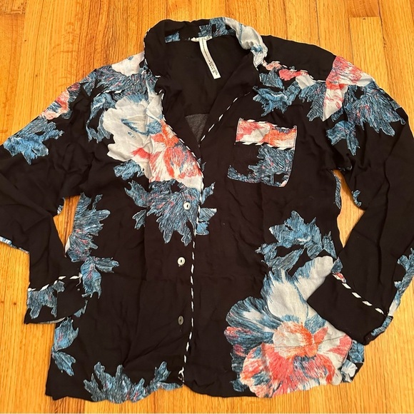 Free People intimately Floral button down shirt size XS(n) - Picture 2 of 12